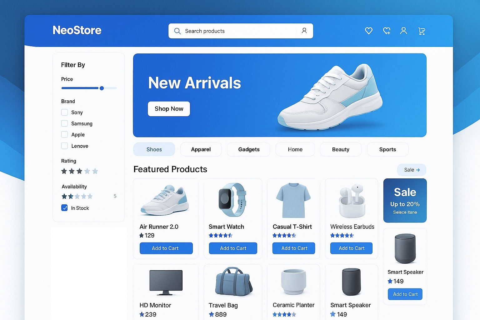 E-commerce storefront